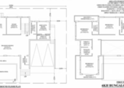 2D Floor plan of 6 Kattha Bungalow